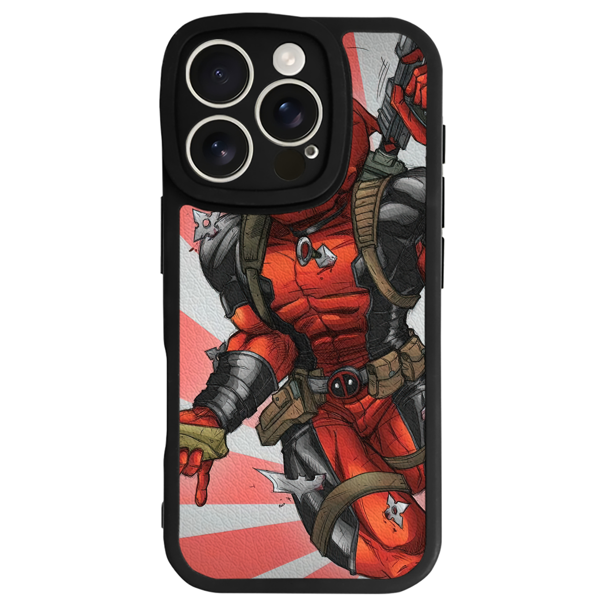 （画像用） Deadpool デッドプール 【iPhone 16シリーズ対応】シリコンスマホケース（レザー調） 材質：シリコン